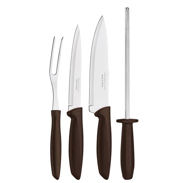 Tramontina Juego Asado 4 Pza Plenus Negro 23498/436