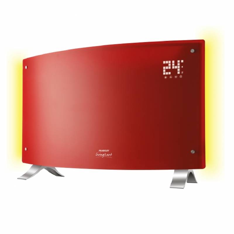 Peabody Vitroconvector Curvo Digital C/Luz Led Pe-Vqdl20R Rojo 2000W