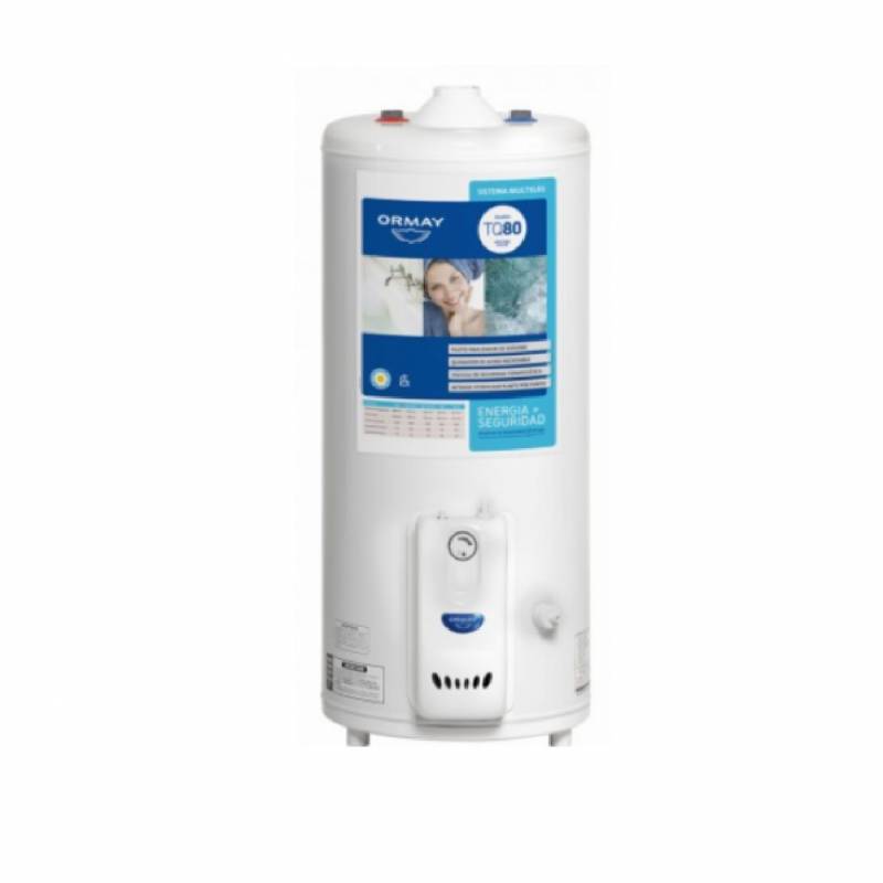 Ormay Termotanque Multigas  80 Lts Tq80 Conexion Superior Apto Colgar/Pie