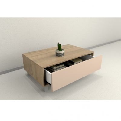 Tables Minimal Mesa De Living C/cajon Combinado Olmo Gris 2021-cog