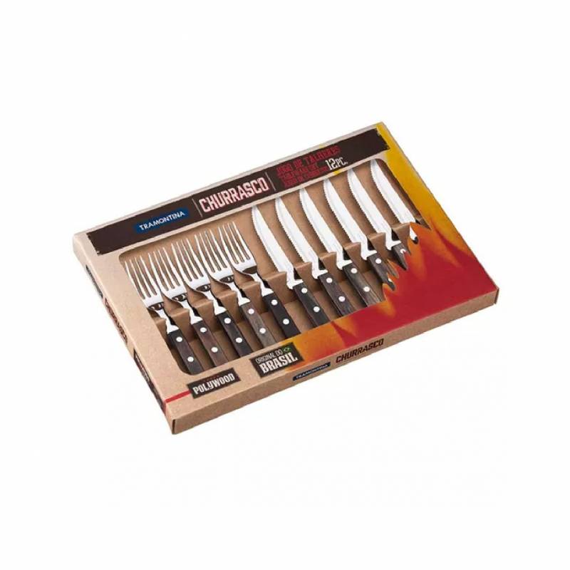 Tramontina Juego Asado 12 Cubiertos Polywood 21199/703