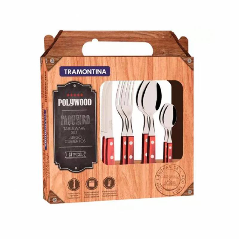 Tramontina Juego Asado 24 Cubiertos Polywood 21199/705