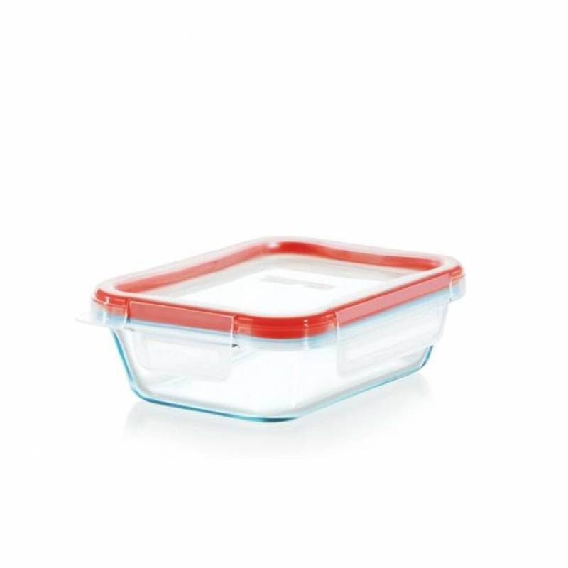 Pyrex Contenedor Rectangular C/Tapa Roja 470Cc Fresh Lock 1133099