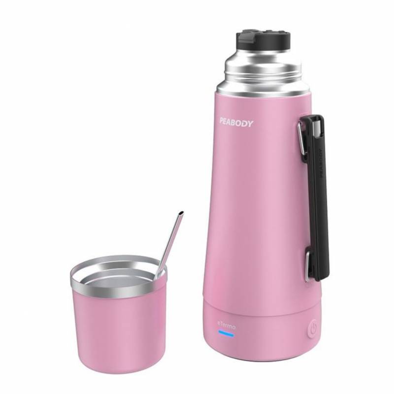 Peabody Termo Electrico Con Bombilla 1Lts Inox Pe-Eta1001G Rosa Metalizado