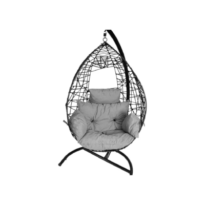 Elfi Hamaca Nido Estructura Negra Almohadon Gris