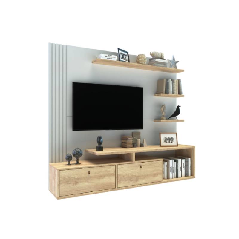 Delos Rod Panel Tv Led 50 Dro03Rnbl Roble Nebraska Natural/Blanco Laca