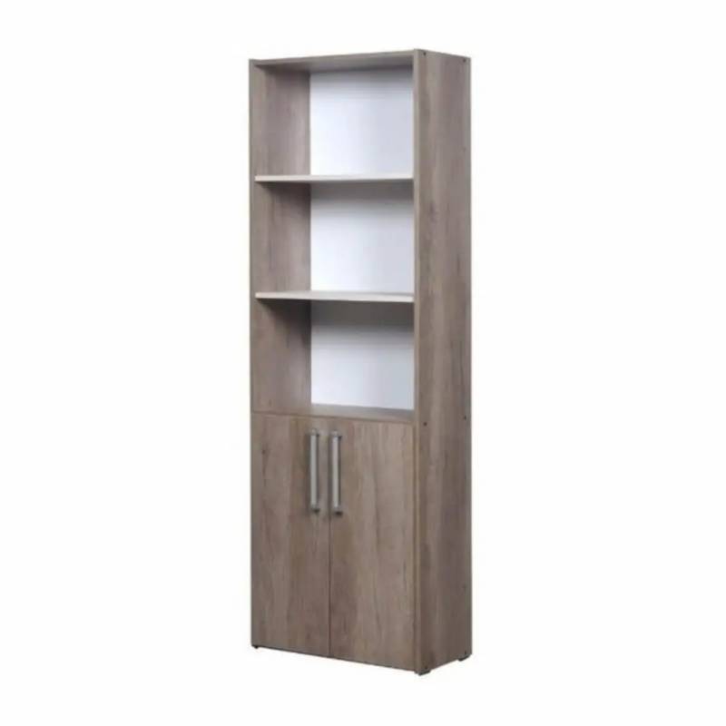 Ricchezze Mesina Biblioteca 5 Espacios 2 Puertas Bajas Nebraska Gris/Pino Blanco