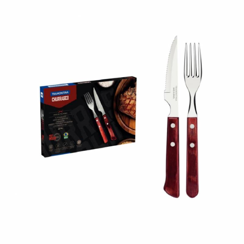 Tramontina Juego Asado 12 Cubiertos Polywood 21199/709
