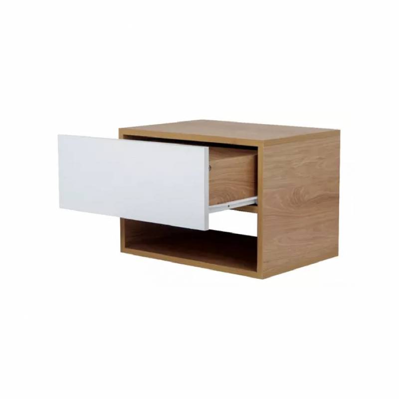 Ricchezze Murano Mesa Luz 1 Cajon Flotante Hickory/Blanco Texturado