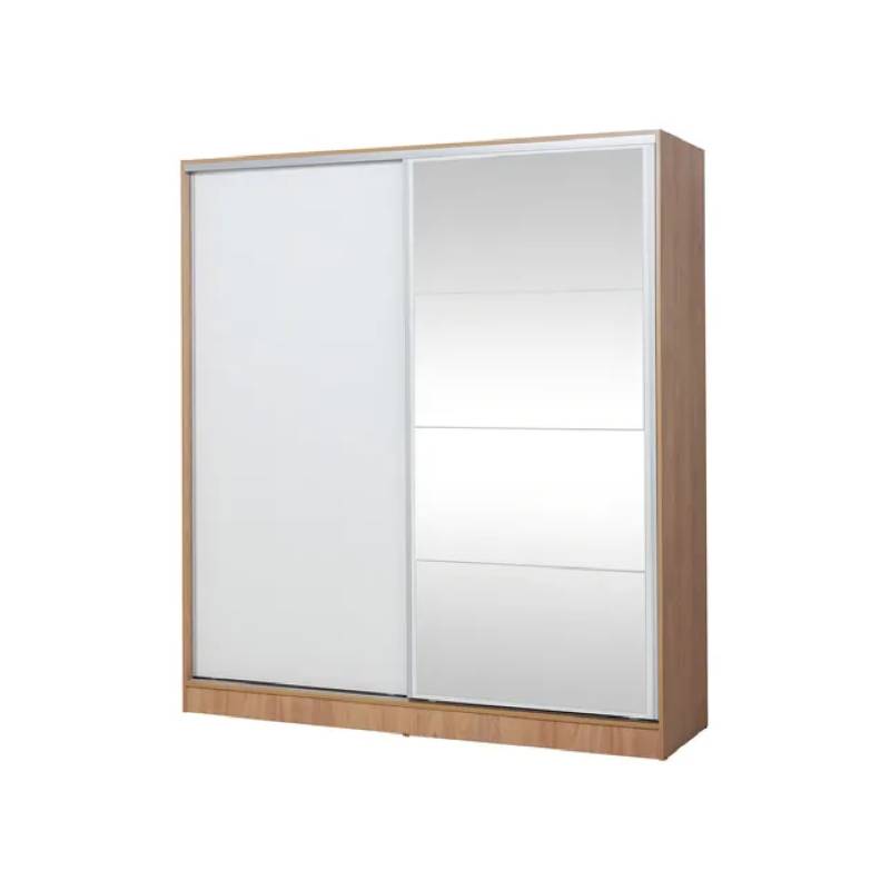 Ricchezze Murano Placard Corredizo 2 Puertas 1.80 C/Espejo Hickory/Blanco Texturado