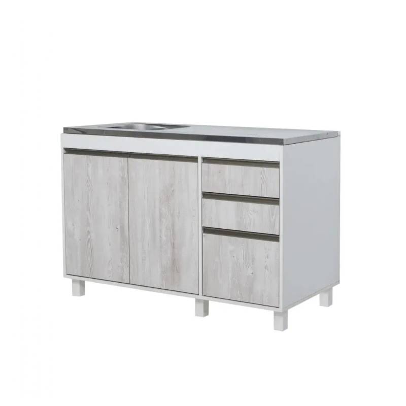 Ricchezze Sorrento Bajo Mesada 1.20 2 Puertas 3 Cajones Cascina-Gris