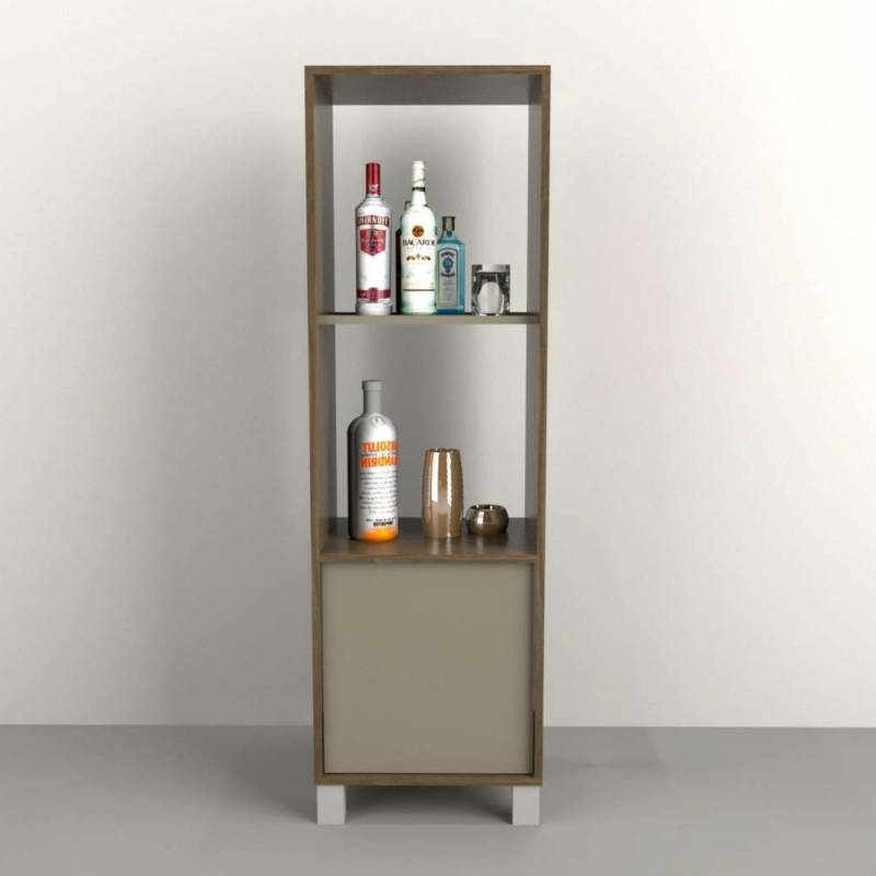 Tables Minimal Columna 1 Puerta 0.45 Mts Olmo F/Gris 4103-Cog