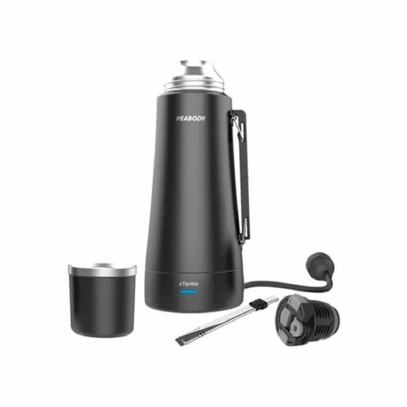 Peabody Termo Electrico Con Bombilla 1Lts Inox Pe-Et1001N Negro