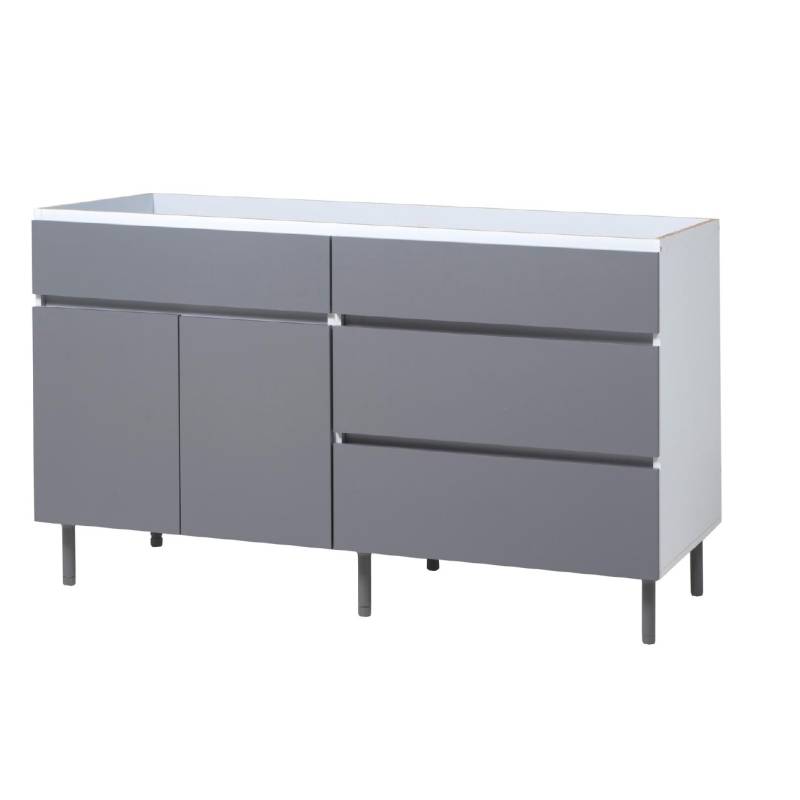 Ricchezze Livorno Bajo Mesada 1.40 2 Puertas 3 Cajones Gris Polar