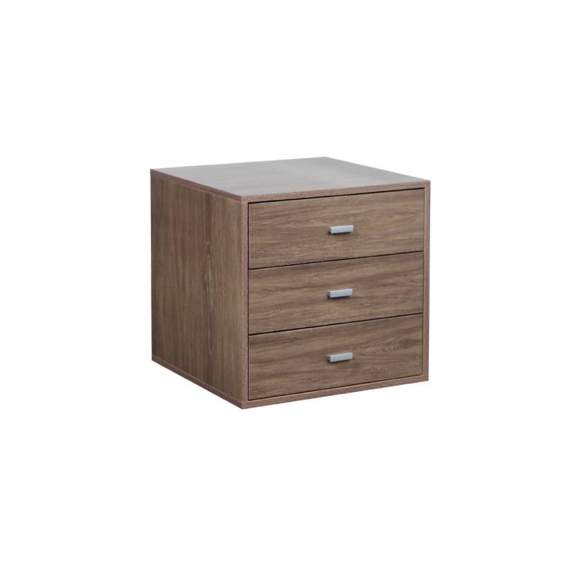 Ricchezze Ecopack Cama 1 Plaza Repisa 2 Cajones Hickory/Blanco