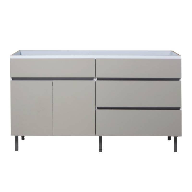 Ricchezze Livorno Bajo Mesada 1.40 2 Puertas 3 Cajones Beige Avellana