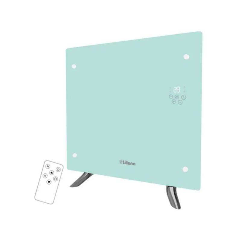 Liliana Calefactor Panel Vidrio Pie Pared 600/1200W Celeste Ccppv204D