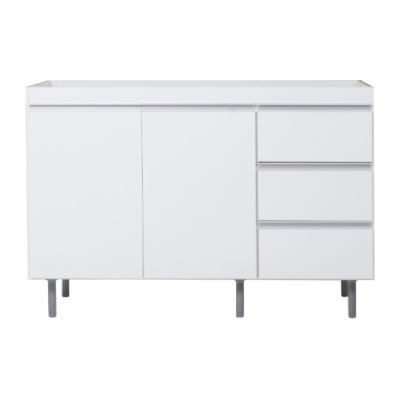 Ricchezze Arco Bajo Mesada 1.20 3 Cajones Blanco Aluminio Sin Mesada