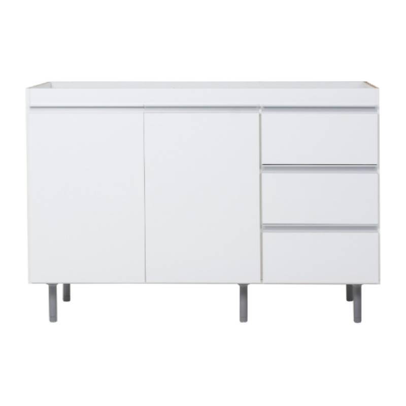 Ricchezze Arco Bajo Mesada 1.20 3 Cajones Blanco Aluminio Sin Mesada