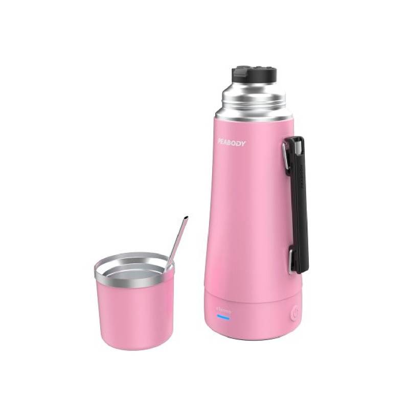 Peabody Termo Electrico Con Bombilla 1Lts Inox Pe-Et1001P Rosa