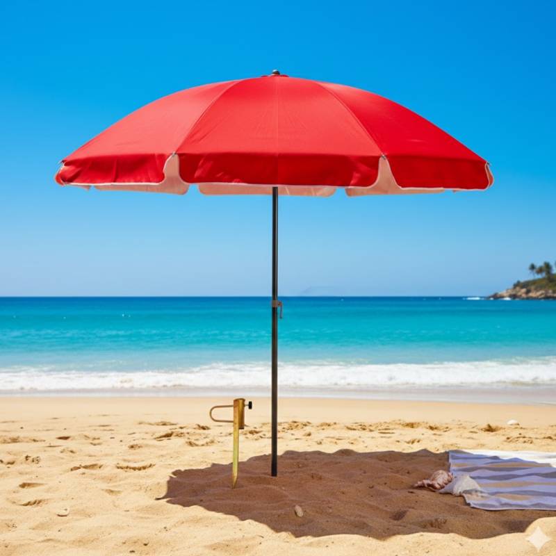 Steel Home Sombrilla 2 Mts Roja C/Estaca Shsombuv2M-R