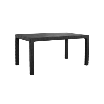 Laury Mesa Rectangular 150X89 Negra Alta Simil Ratan 18395