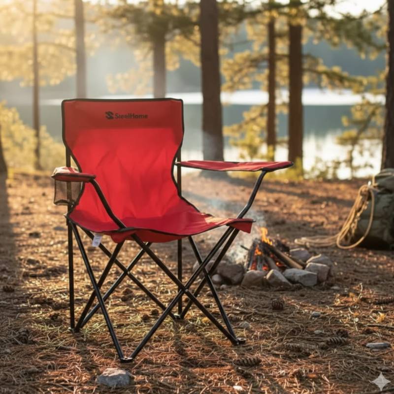 Steel Home Sillon Director Rojo 80X45