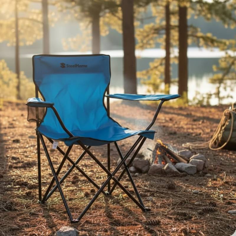 Steel Home Sillon Director Azul 92X54 C/Bolso