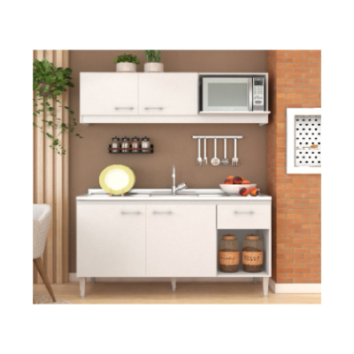 De France Cocina Combo Cocina 1.40Mts Bajo+Alacena C/Mesada Izq Relleno De Cemento Blanco