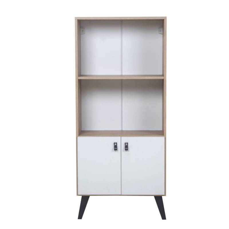 Ricchezze Leggero Biblioteca 2 Espacios 2 Puerta Roble Kendal Natural/Bco Texturado