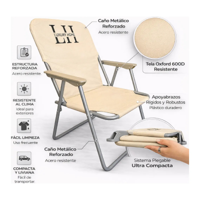 Luxury Home Reposera 1 Posicion Blanco Lh-107