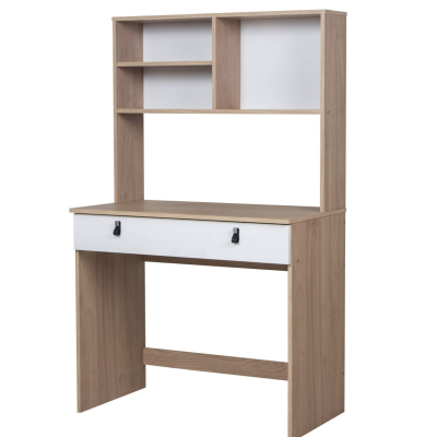 Ricchezze Leggero Escritorio 0.90 C/Alzada 1 Cajon Roble Kendal Natural/Blanco Texturado