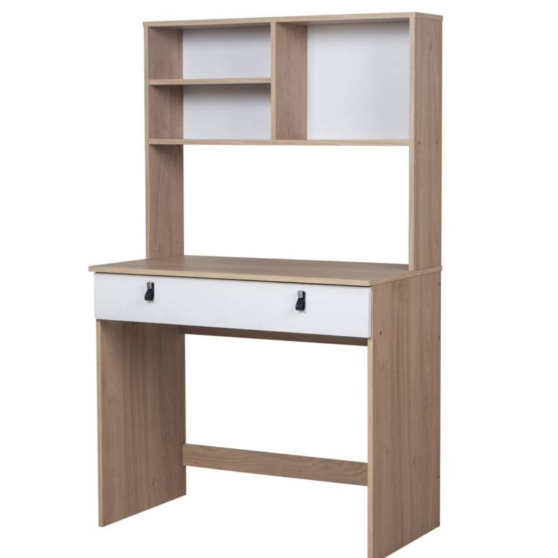 Ricchezze Leggero Escritorio 0.90 C/Alzada 1 Cajon Roble Kendal Natural/Blanco Texturado