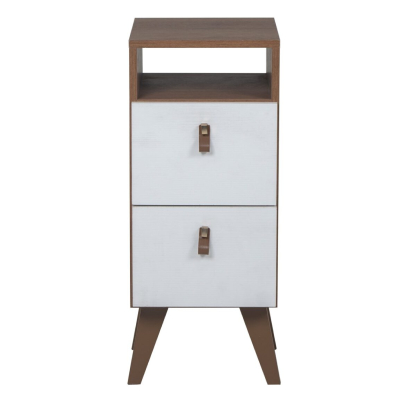 Ricchezze Leggero Mesa Luz 2 Cajones 1 Espacio Roble Kendall Coñac/Blanco Texturado