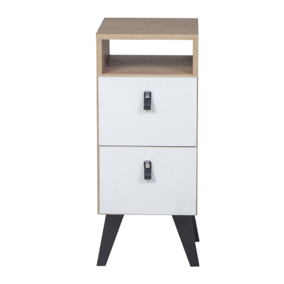 Ricchezze Leggero Mesa Luz 2 Cajones 1 Espacio Roble Kendall Natural/Blanco Texturado
