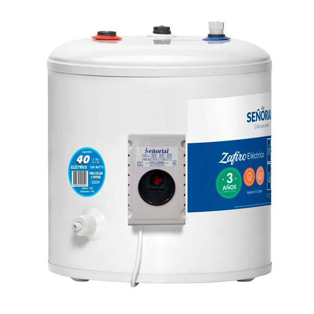 Señorial Termotanque Electrico 40 Lts Zafiro Teszp40 Superior Pie/Colgar